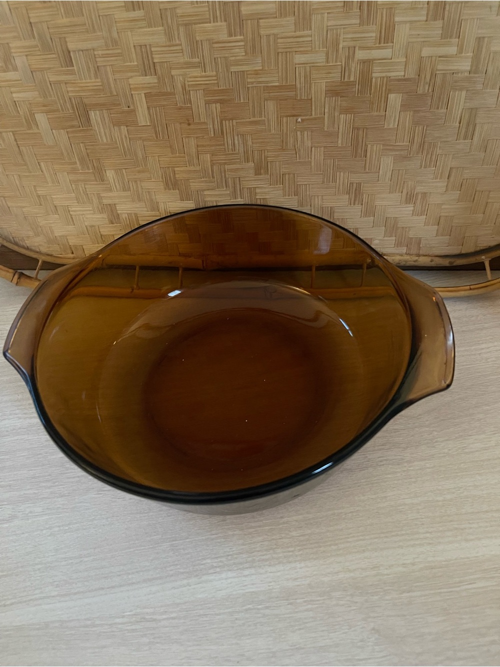 Anchor Hocking 437 Oven Proof 1-1/2 Qt Amber Baking Casserole Dish Fire King